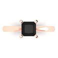 thumbnail image 1 of Clara Pucci 14K Rose Gold Solid Gold Onyx Solitaire Anniversary Ring for Women - 1 cttw Princess Cut, 1 of 8
