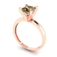 thumbnail image 1 of 1.0ct princess cut champagne Zircon 18k rose gold Bridal Wedding Engagement Promise Anniversary Ring for Women size 9.5, 1 of 7