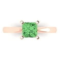 thumbnail image 1 of Clara Pucci 14K Rose Gold Solid Gold Green Solitaire Anniversary Ring for Women - 1 cttw Princess Cut, 1 of 8