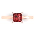 thumbnail image 1 of Clara Pucci 14K Rose Gold Solid Gold Garnet Solitaire Anniversary Ring for Women - 1 cttw Princess Cut, 1 of 8