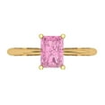 thumbnail image 1 of 1 ctw Solitaire Anniversary Ring for Women | Radiant Cut Simulated Pink Diamond | Hyperallergenic Solid 18K Yellow Gold, 1 of 5
