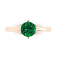 thumbnail image 1 of Clara Pucci 14K Rose Gold Solid Gold Emerald Solitaire Anniversary Ring for Women - 1 cttw Round Cut, 1 of 8
