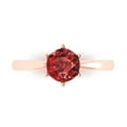 thumbnail image 1 of 1 ct Round Cut Natural Garnet Solitaire 14K Rose Gold Womens Engagement Ring, 1 of 5