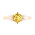 thumbnail image 1 of 1 ct Round Cut Natural Citrine Solitaire 18K Rose Gold Womens Engagement Ring, 1 of 5