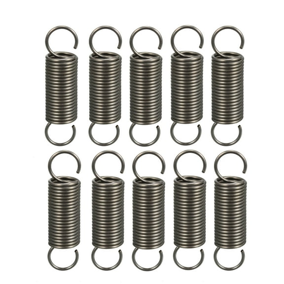 1.0x10x40mm Spring Steel Small Dual Hook Tension Spring, 10pcs
