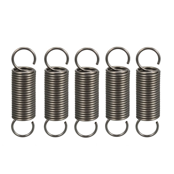 1.0x10x40mm Spring Steel Small Dual Hook Tension Spring, 5pcs