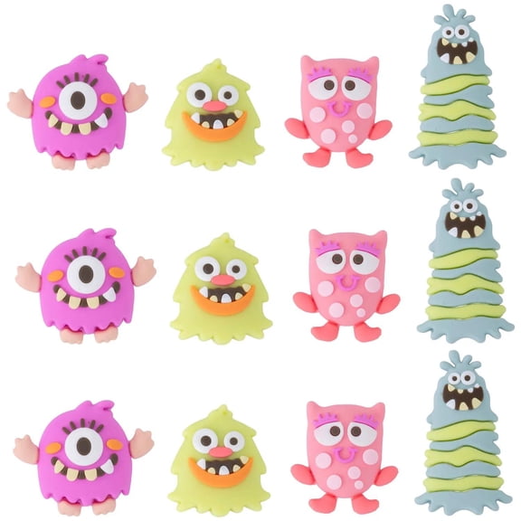 1"  1 1/2" Mini Monster Mayhem Vinyl Figurine Toys - 12 Pc.