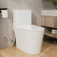 thumbnail image 1 of 1.1/1.28 GPF Dual-Flush Elongated One-Piece Toilet in White, Water Sense Certified, Comfort Chair Height with Antimicrobial Glazed Surface (Seat Included), 1 of 15