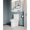 thumbnail image 1 of 1.1/1.6 GPF Elongated Comfort Height Floor Mounted One-Piece Toilet, Ceramic, White Color, Soft Close Seat, 1 of 11