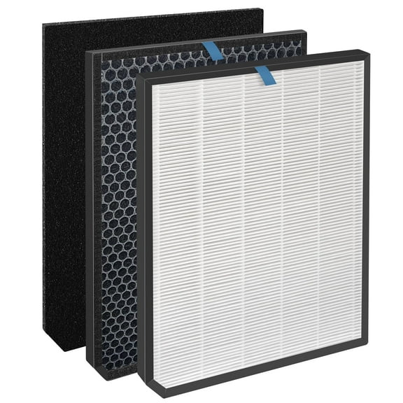 (1+1+1)Replacement Filter with 1 White Filter,1 Activated Carbon Filter and 1 Pre-filter