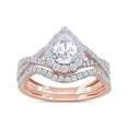 thumbnail image 1 of 1 1/10 Carat Pear & Round Shape IGI Certified Lab Grown Diamond Halo Infinity Bridal Set Engagement Ring For Women In 10K Solid Rose Gold Jewelry (1.10 Cttw) - 5, 1 of 9