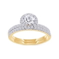 thumbnail image 1 of 1 1/10 Carat Round Shape IGI Certified Lab Grown Diamond Halo Bridal Set Engagement Ring For Women In 14K Solid Yellow Gold Jewelry (1.10 Cttw)- 9, 1 of 6