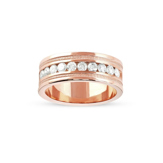 1-1/10 Carat T.W. Diamond Men's 14kt Rose Gold Wedding Band