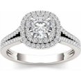 thumbnail image 1 of 1-1/10 Carat T.W. Diamond Split Shank Double Halo 14kt White Gold Engagement Ring, 1 of 1