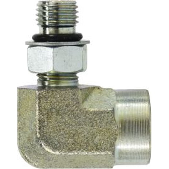 1-1/16-12X3/4-16 MORBxFIP 90 Elb, Steel SAE O-Ring Fittings, Hydraulics
