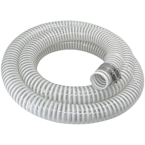 1 1/2 "-12 Ft Pool Filter Pump Connection Hose Premium Kink Free PVC Swimming Replacement Tube for Above Ground Pools, Includes 2 Hose Clamps and Can Be Cut as Needed