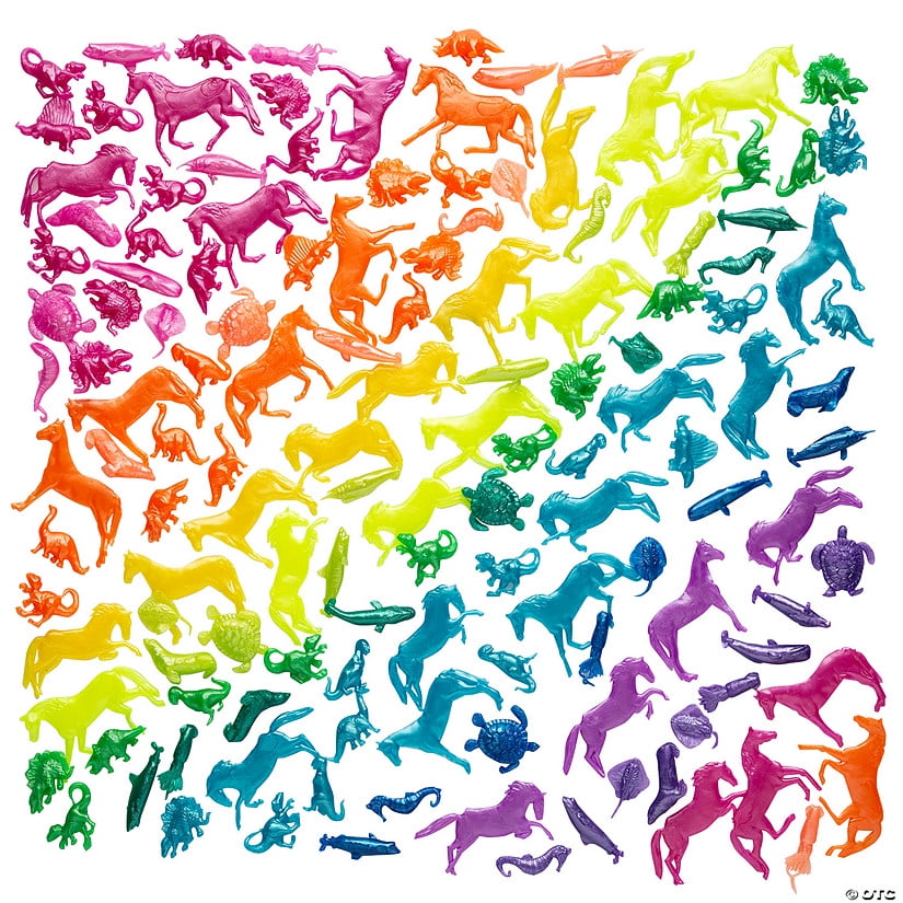 1 1/2" - 2" Bulk 144 Pieces Pearlized Squishy Animal Character Assortment