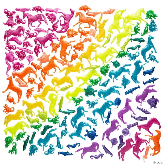 1 1/2" - 2" Bulk 144 Pieces Pearlized Squishy Animal Character Assortment