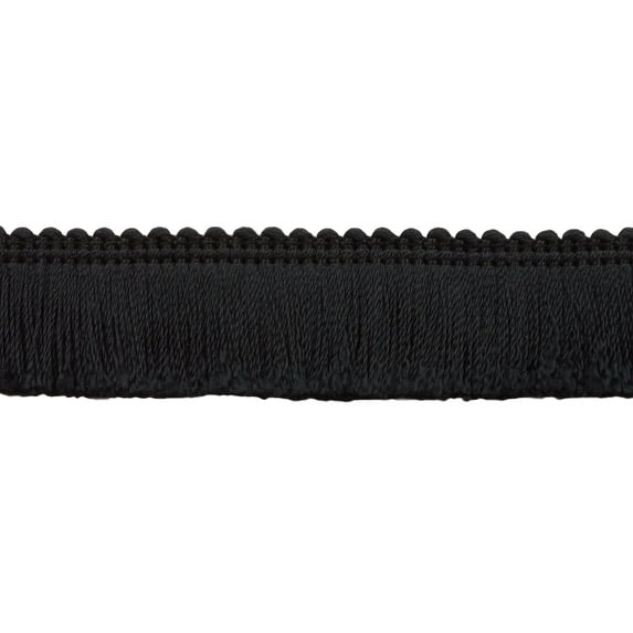 1 1/2" (3.5cm) Basic Trim Collection Brush Fringe Trim # 0150SB,, Pure Black #K9 (Jet Black) 5 Yards (15 ft/4.5m)