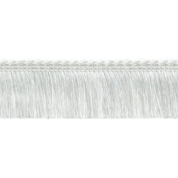 1 1/2" (3.5cm) Basic Trim Collection Brush Fringe Trim # 0150SB,, Pure White #A1 (Bright White) 5 Yards (15 ft/4.5m)