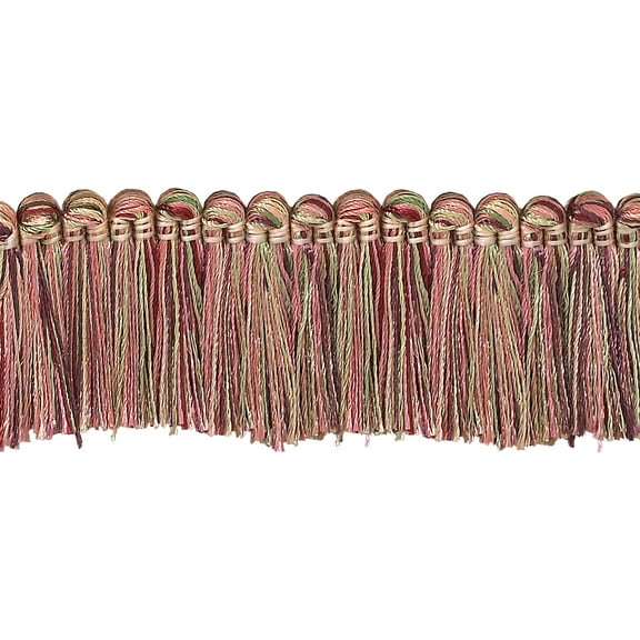 1 1/2" (3.5cm) Imperial Collection Brush Fringe Trim # 0150IB,, Berry Patch Red #4260 (Dark Red, Forest Green, White Gold) 5 Yards (15 ft/4.5m)