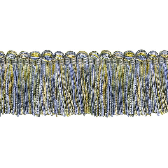 1 1/2" (3.5cm) Imperial Collection Brush Fringe Trim # 0150IB,, Periwinkle Gold #5080 (Light Gold, Yellow Gold, Purple Blue) 27 Yards (82 ft/25m)