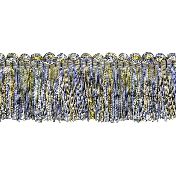 1 1/2" (3.5cm) Imperial Collection Brush Fringe Trim # 0150IB,, Periwinkle Gold #5080 (Light Gold, Yellow Gold, Purple Blue) Sold By The Yard (36"/3 ft/0.9m)