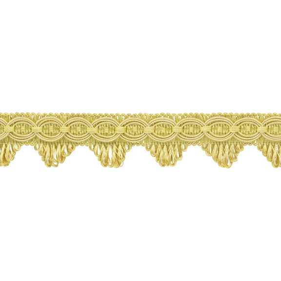 1 1/2" (3.5cm) Scalloped Fringe Gimp | Fringe Trim # SF0150FG,, Light Gold #B7 (Light Yellow Gold) 10 Yards (30 ft/9.5m)