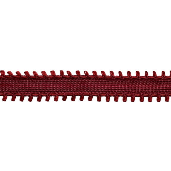 1 1/2" (3.5cm) Wide Decorative Woven Braid Trim with Satin Ribbon Finish # 0150HRG, Maroon Red #71357 (Burgundy Red, Wine Red, Dark Red) Sold By The Yard (36"/3 ft/0.9m)
