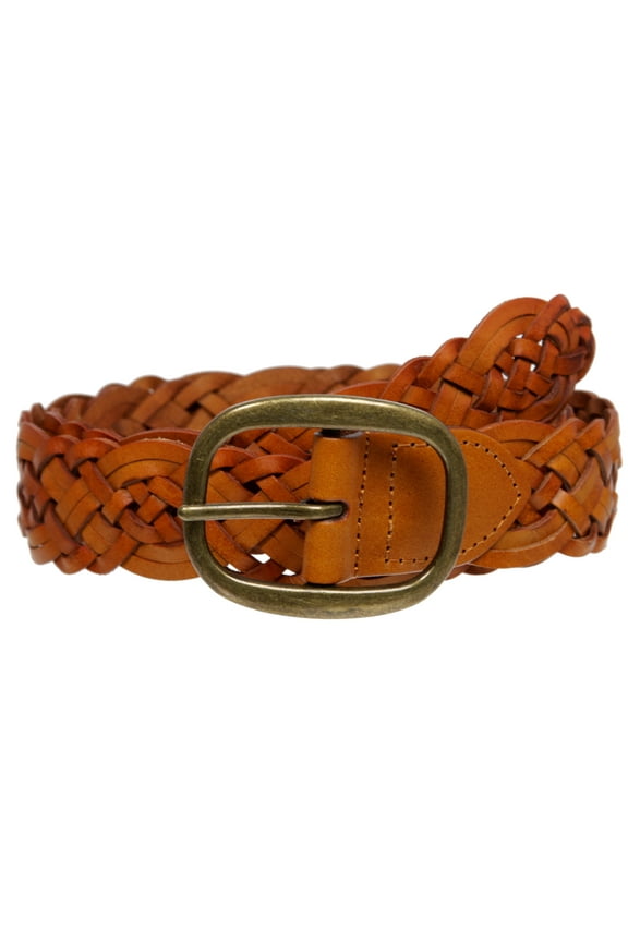 1 1/2" (37 mm) Women's Oval Braided Woven Leather Belt
