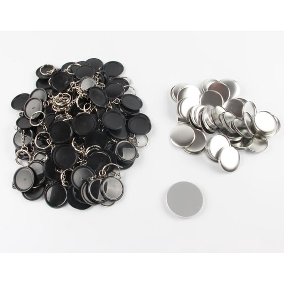 1-1/2" 37mm 100 Sets Plastic KeyChain Bad Button Supply Materials For Pro Bad Button Maker ,Easy to Use