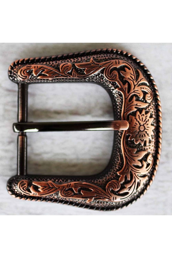 1 1/2" (38 mm) Cowboy Cowgirl Western Copper Antique Floral Belt Buckle 2808