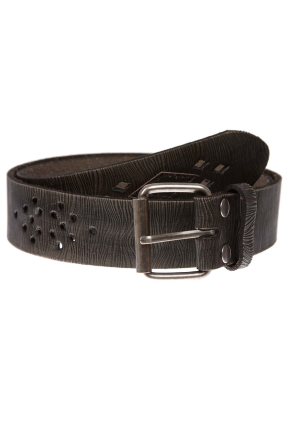 1 1/2" (38 mm) Snap on Perforated Vintage Leather Jean Belt