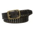 thumbnail image 1 of 1 1/2" (38 mm) Snap on Vintage Cowhide Metal Circle Studded Leather Belt, 1 of 3