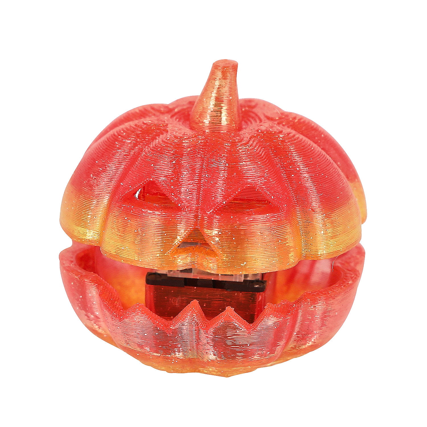 1 1/2" 3D-Printed Bright Orange Pumpkin Clicker Fidget Toys - 12 Pieces