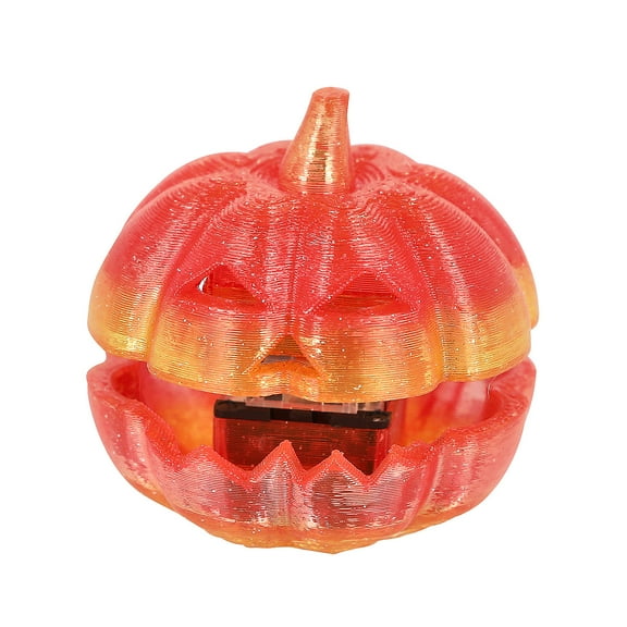 1 1/2" 3D-Printed Bright Orange Pumpkin Clicker Fidget Toys - 12 Pieces