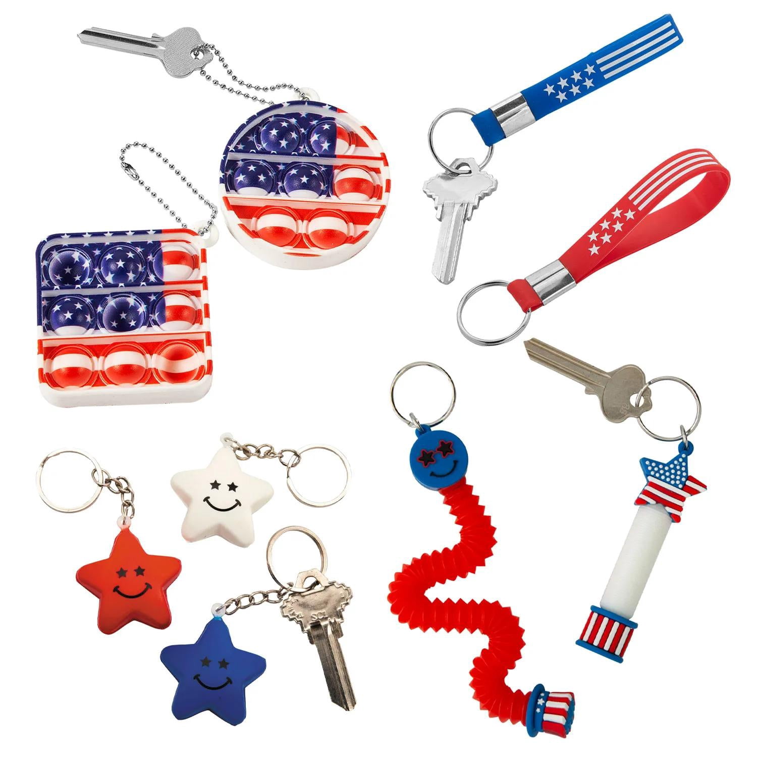 1 1/2" – 4" Bulk 48 Pc. Patriotic Keychain Assortment - Walmart.com