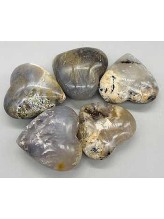 1 1/2" Agate, Dendritic heart
