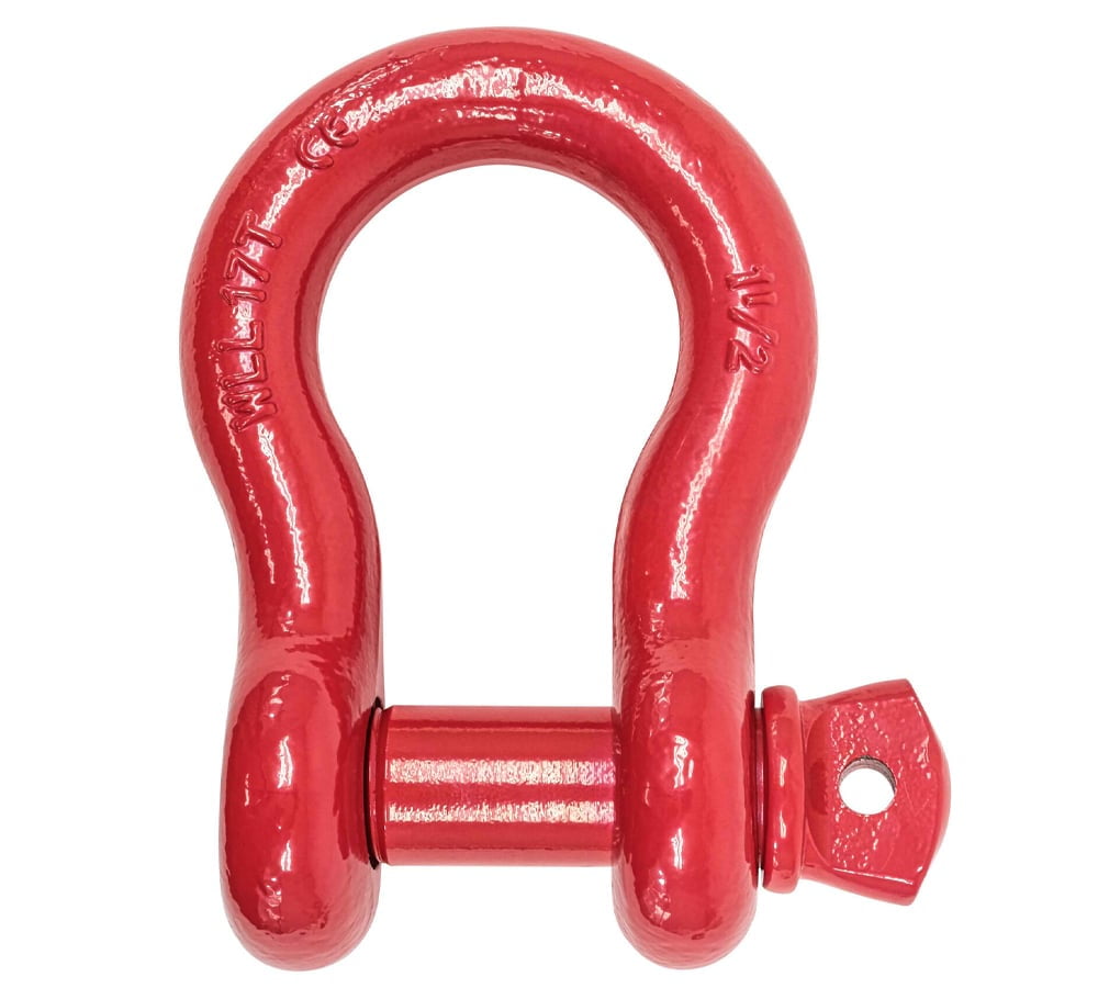 1-1/2" Anchor Shackle Forged Carbon Steel w/Alloy Screw Pin Load Limit # 17 Tons (34,000 lbs) | Double Rust Protection Heavy Duty D Ring Shackle for Towing, Rigging & Vehicle Recovery