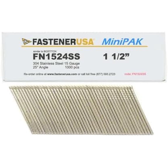 1-1/2" Angle Finish Nails 15GA 304SS 1,000ct$$Hardware