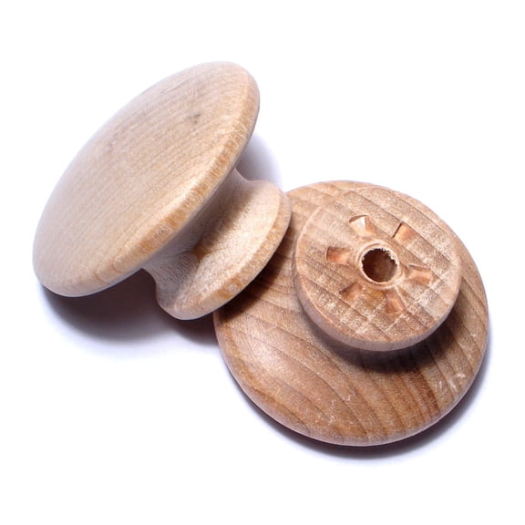 1-1/2" Birch Wood Round Top Knobs KBW-078 (5 pcs.)