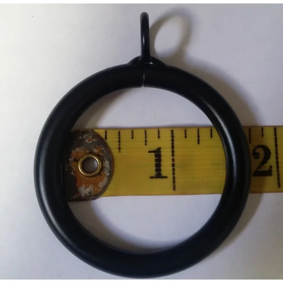 1-1/2" Black Iron Drapery Curtain ?? Drape Rings With Eyelet - Pack Of 5 Rings