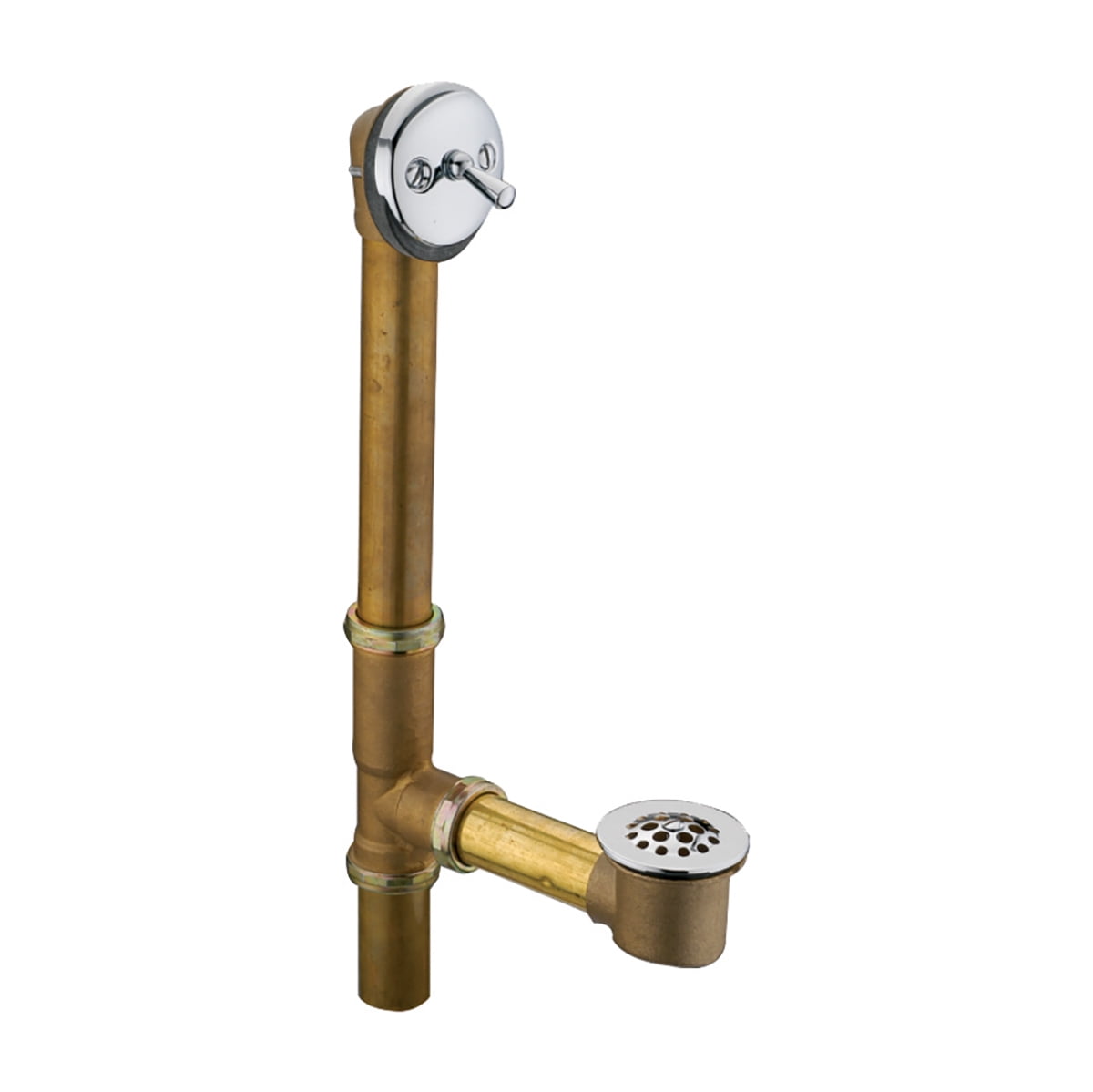 1-1/2" Brass Standing Bath Waste & Overflow Combo with Chrome Trim