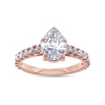 thumbnail image 1 of 1 1/2 Carat 8X6MM Pear & Round Cut Lab Created Moissanite Diamond Wedding Promise Ring In 14K Rose Gold Over Sterling Silver Teardrop Wedding Bands for Women (VVS1 Clarity, 1.50 Cttw)-5.5, 1 of 6