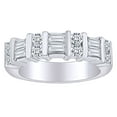 thumbnail image 1 of AFFY 1 1/2 Carat Baguette & Round White Natural Diamond Channel Set Wedding Band Ring 14k Solid White Gold (1.5Cttw) Ring Size-9.5, 1 of 1