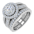thumbnail image 1 of 1 1/2 Carat Diamond Bridal Ring Band Set in 14K White Gold (Ring Size 8.5), 1 of 4