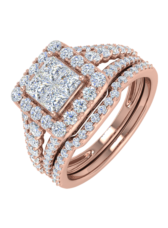 1 1/2 Carat Diamond Engagement Ring Band in 14K Rose Gold (Ring Size 6)