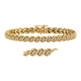 thumbnail image 1 of 1 1/2 Carat Diamond Link Bracelet in 18K Yellow Gold over Sterling Silver (7.5 Inch), 1 of 3
