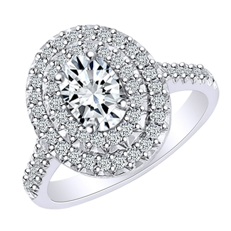 Diamond Engagement Ring 1 1/5 ct tw Round 14K White Gold