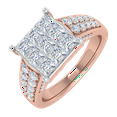 thumbnail image 1 of 1 1/2 Carat Pave Set Diamond Engagement Ring Band in 14K Rose Gold (Ring Size 10), 1 of 5